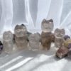 天然石 ねこ　水晶　置物　スモーキークォーツ　猫