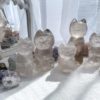 天然石 ねこ　水晶　置物　スモーキークォーツ　猫