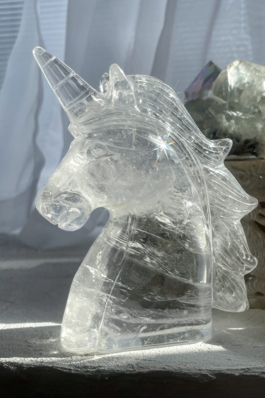 ユニコーン水晶　彫刻　置物