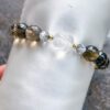 スモーキークォーツ　手彫り　蓮水晶　ブレスレット　パワーストーン