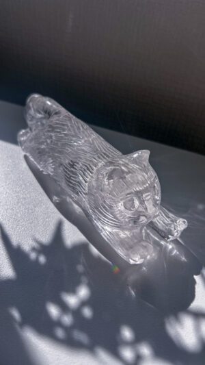 新入荷！１５cmマジカルコンパニオン クリスタルキャット 手彫り ねこちゃん 水晶　クリアークォーツ magickal paws