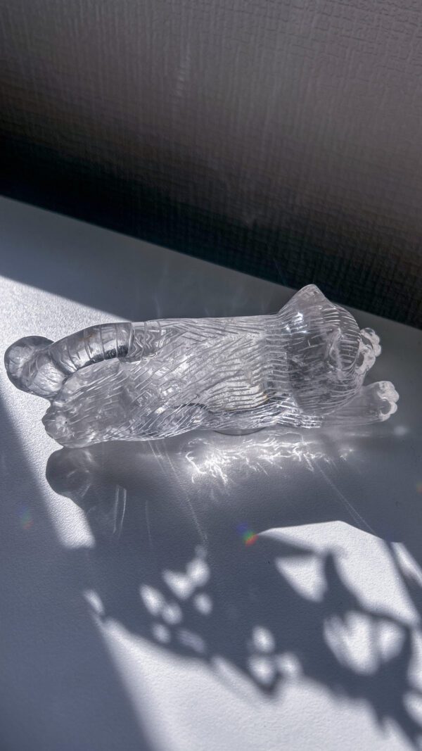 猫　水晶　天然石　カービング