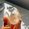 クラック水晶　ブラジル水晶　天然石　水晶　ヒマラヤ水晶　イエロー水晶　手研磨　水晶ポイント