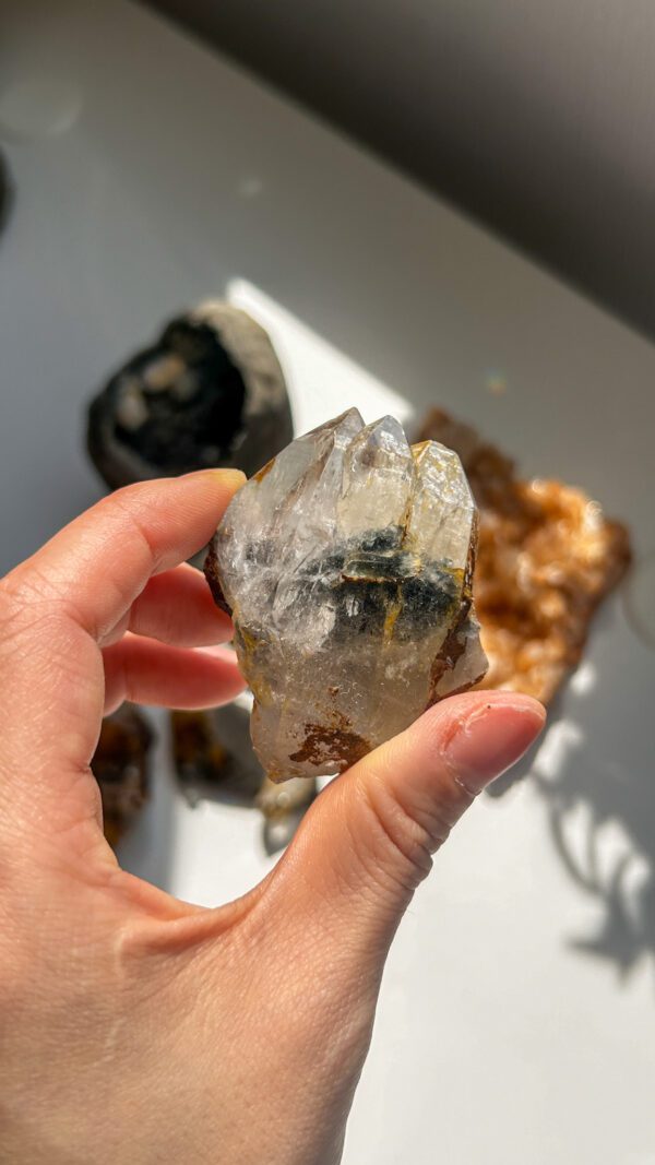 トリプル ダブルポイント ブラックトルマリン　ヒマラヤ水晶