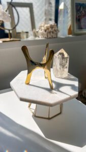 真鍮　天然石　スタンド　ゴールド　パワーストーン　スフィア台