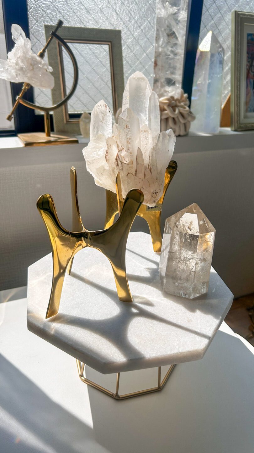 真鍮 天然石 スタンド ゴールド パワーストーン スフィア台