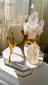 真鍮　天然石　スタンド　ゴールド　パワーストーン　スフィア台