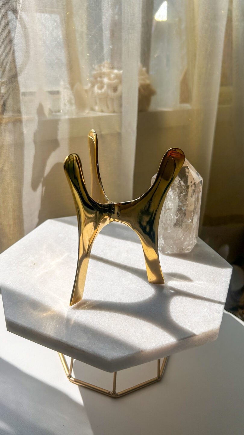 真鍮 天然石 スタンド ゴールド パワーストーン スフィア台