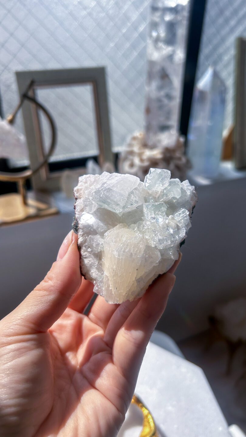 アポフィライト カルサイト 共生 天然石 インド