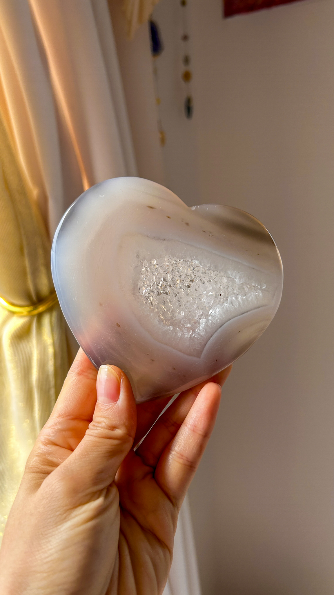 開運♡ 高品質なドゥルージー 笑口 おおきなアゲートハート Lucky hearts B - 画像 (2)