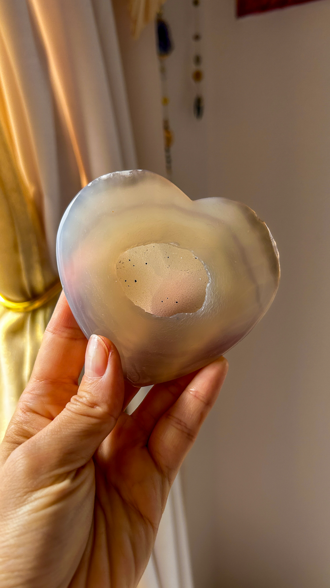 開運♡ 高品質なドゥルージー 笑口 おおきなアゲートハート Lucky hearts F - 画像 (2)