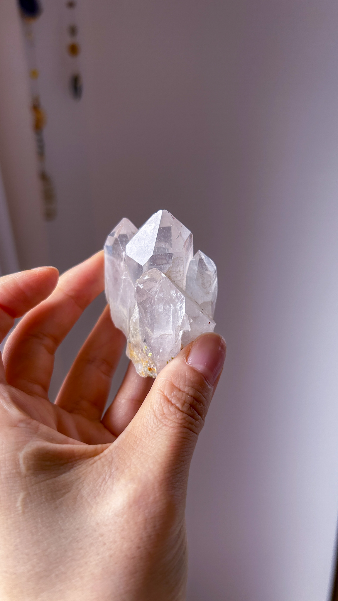 綺麗に自立・透明感・グリーントルマリン共生 淡いトマスゴンサガ産水晶水晶 Peaceful - 画像 (4)