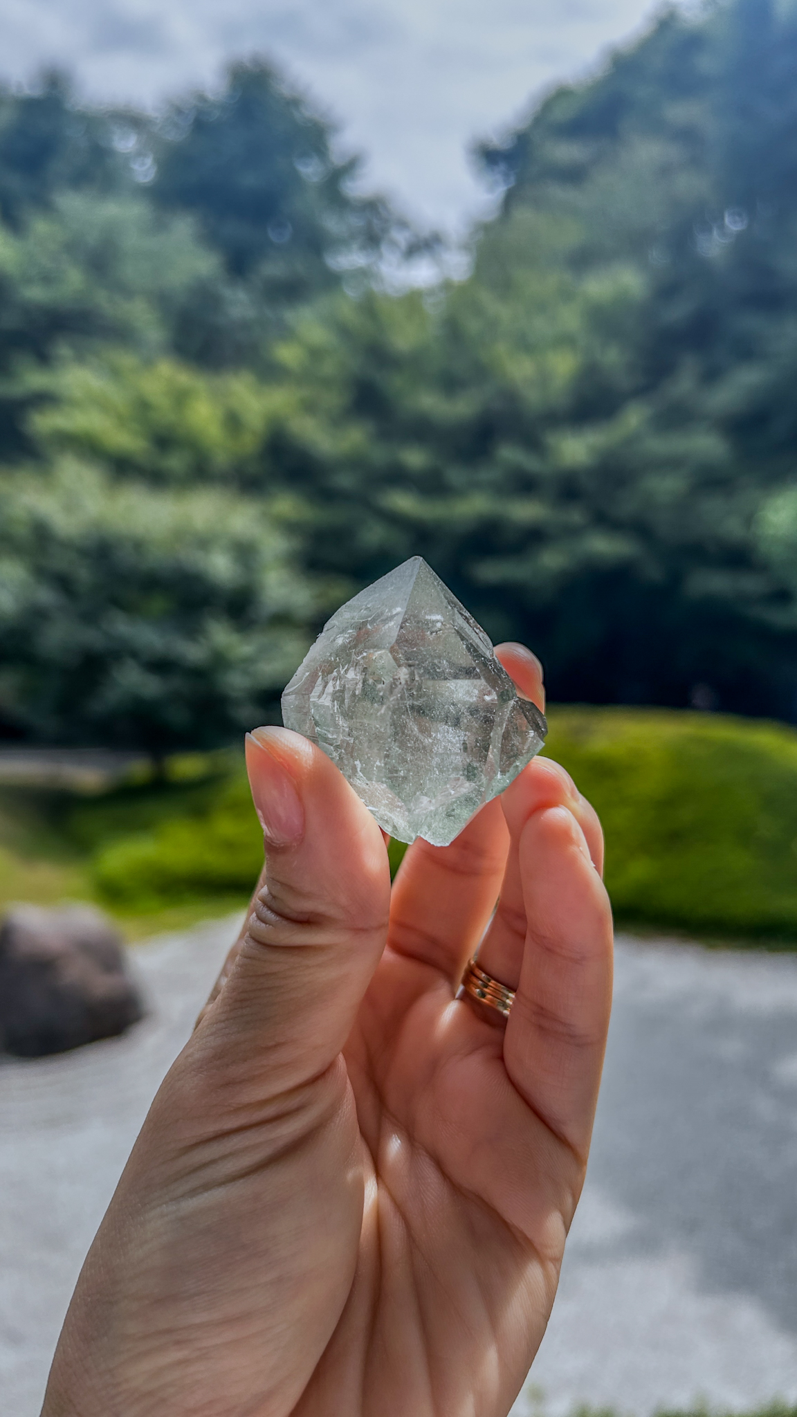 ヒマラヤのエネルギー マニハール水晶 緑のポイントヘッド Sacred Green gem - 画像 (6)