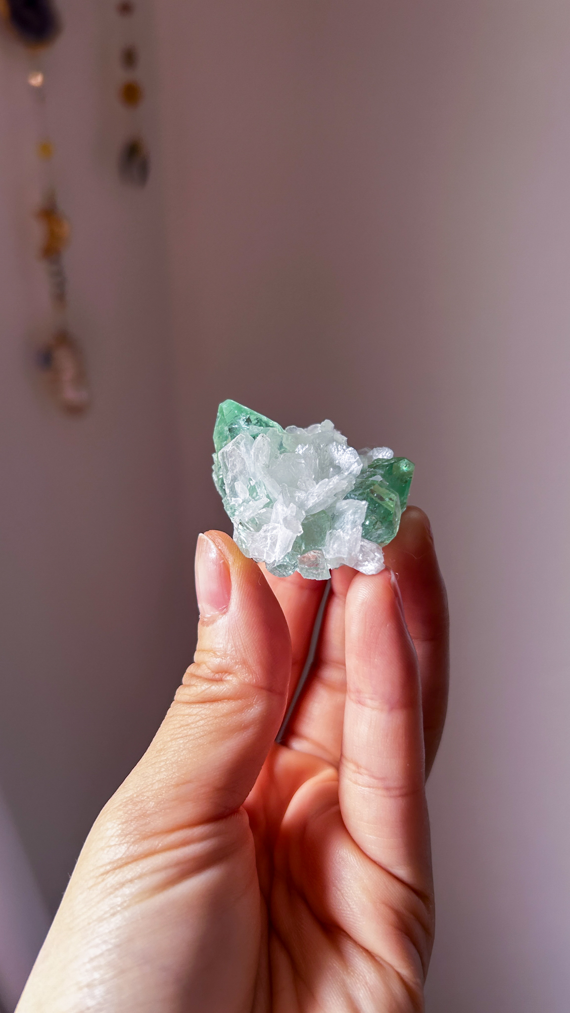 完璧なフォルム <受け入れる力> コレクションピース 高貴なエメラルド色 美しいグリーンアポフィライト Pure gem of holyland - 画像 (2)