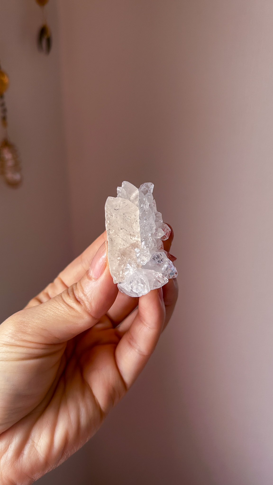 星の輝き 高品質なキラキラ・アポフィライトOnカルサイト Full of stars - 画像 (4)