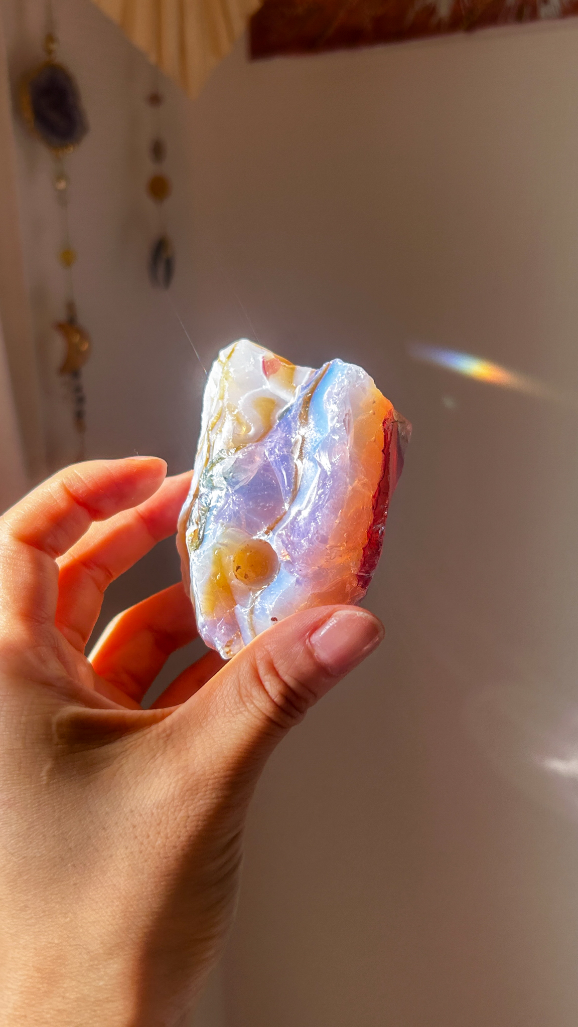 おっきな塊・Gemmy マルチカラー エレクトリックブルーxレムリアン エスリウム ゴールドxオパリックHGWピンク アンダラクリスタル(モナトミックガラス)XL - 画像 (7)