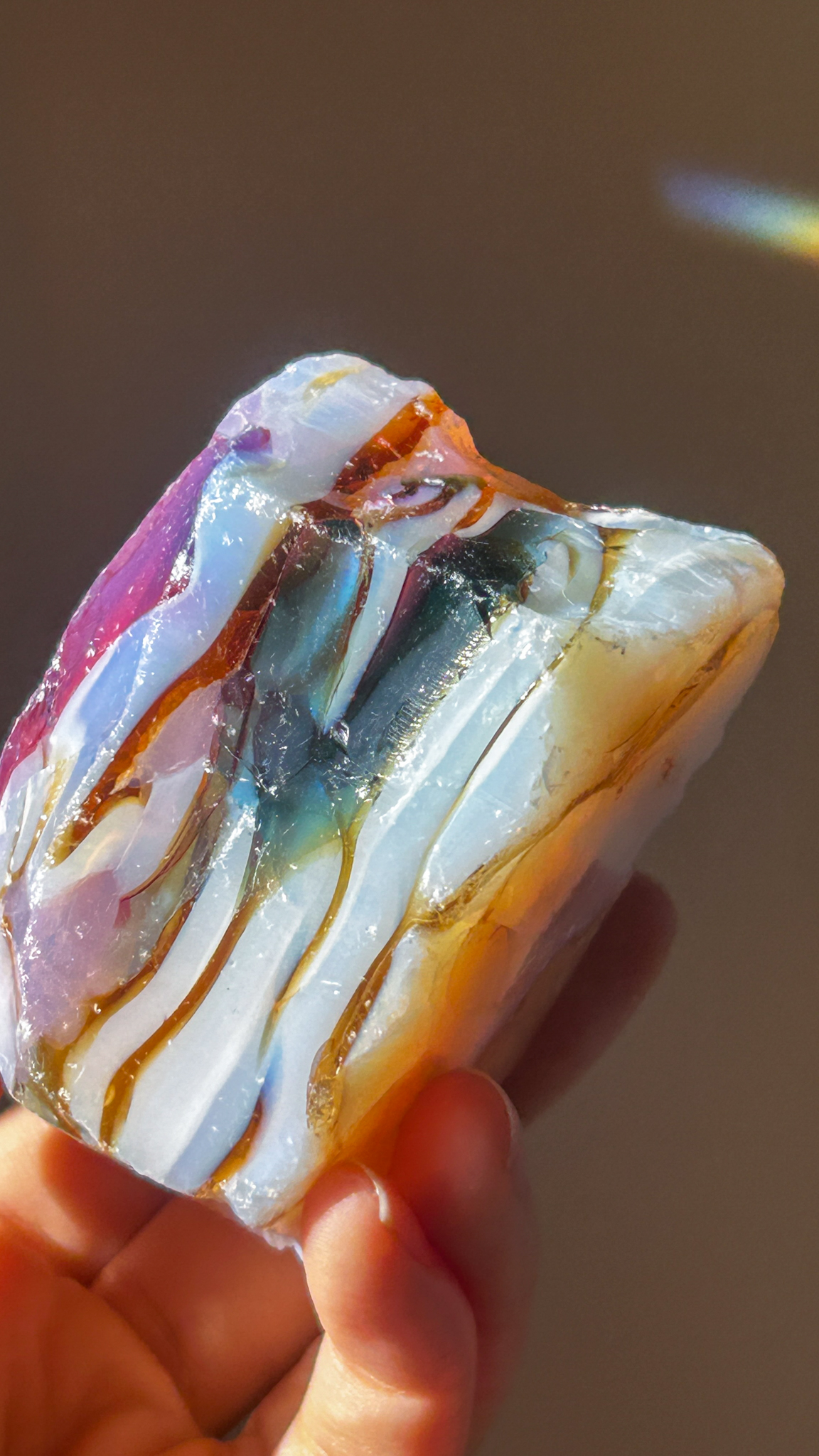 おっきな塊・Gemmy マルチカラー エレクトリックブルーxレムリアン エスリウム ゴールドxオパリックHGWピンク アンダラクリスタル(モナトミックガラス)XL - 画像 (9)