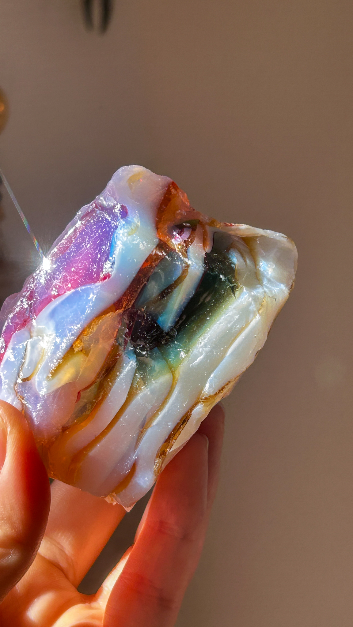 おっきな塊・Gemmy マルチカラー エレクトリックブルーxレムリアン エスリウム ゴールドxオパリックHGWピンク アンダラクリスタル(モナトミックガラス)XL - 画像 (10)