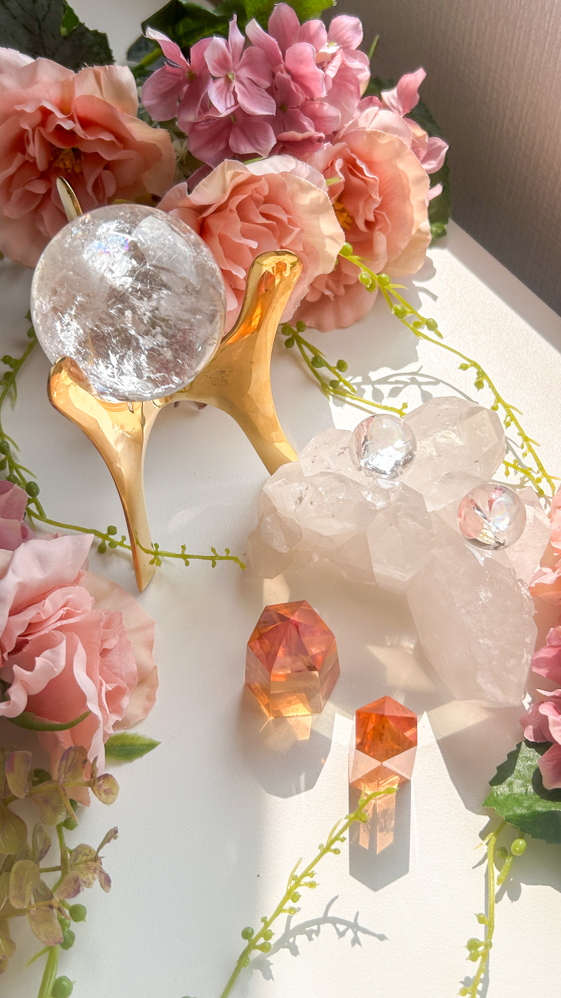 高品質・高純度 ギラリ・天然レインボー ミニ水晶スフィア Rainbow of your protection ランダム おまとめ対象品 - 画像 (4)