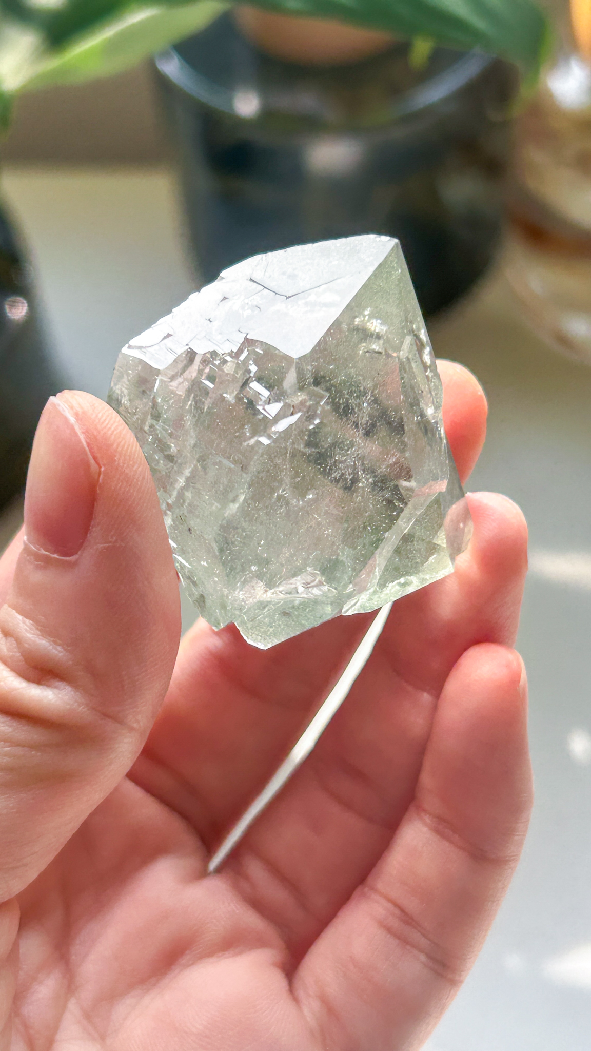 ヒマラヤのエネルギー マニハール水晶 緑のポイントヘッド Sacred Green gem - 画像 (4)