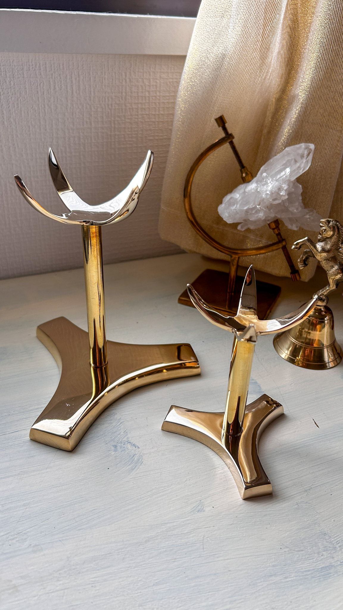 新デザイン✳️ おまとめ買い対象※ 職人の手仕事・スフィアスタンド・真鍮ゴールド - 画像 (2)