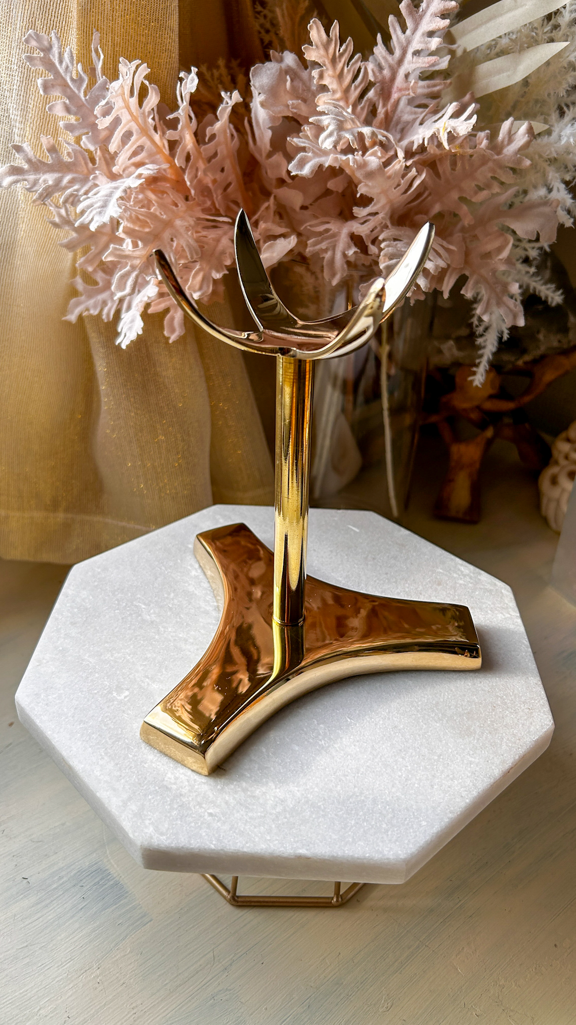 新デザイン✳️ おまとめ買い対象※ 職人の手仕事・スフィアスタンド・真鍮ゴールド - 画像 (3)