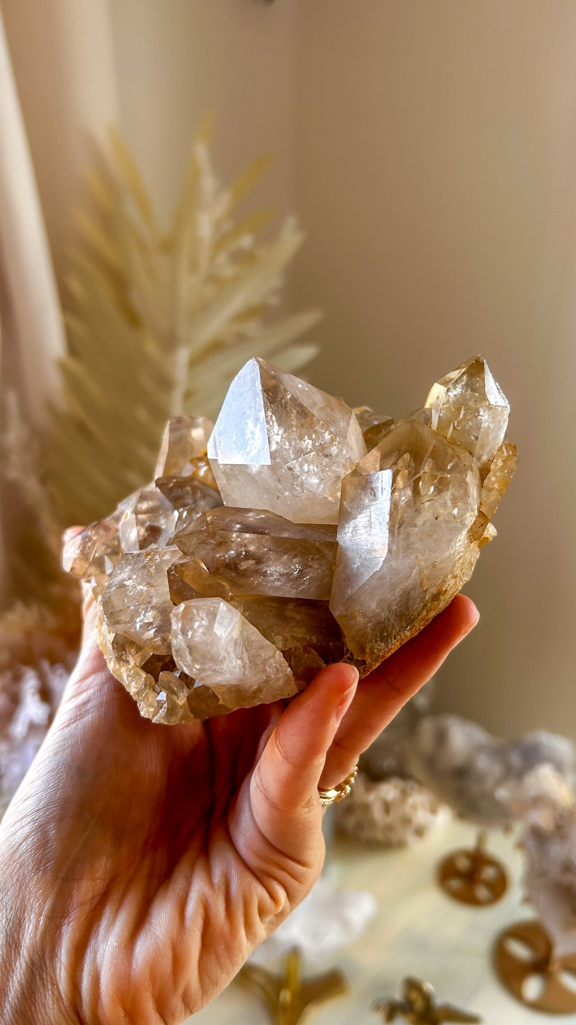 ブラジルより雷が落ちたスモーキーイエロー・ライトニング水晶 Thunder enlightningいかづちの啓示 - 画像 (5)