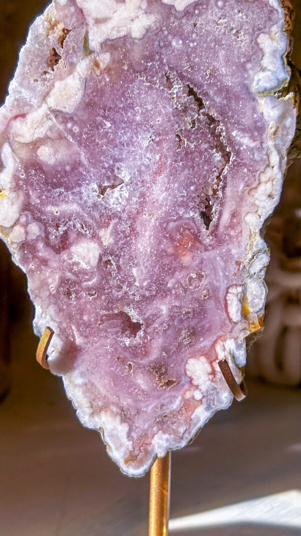 ピンクアメジストxフラワーアゲートの断面プレート Look inside