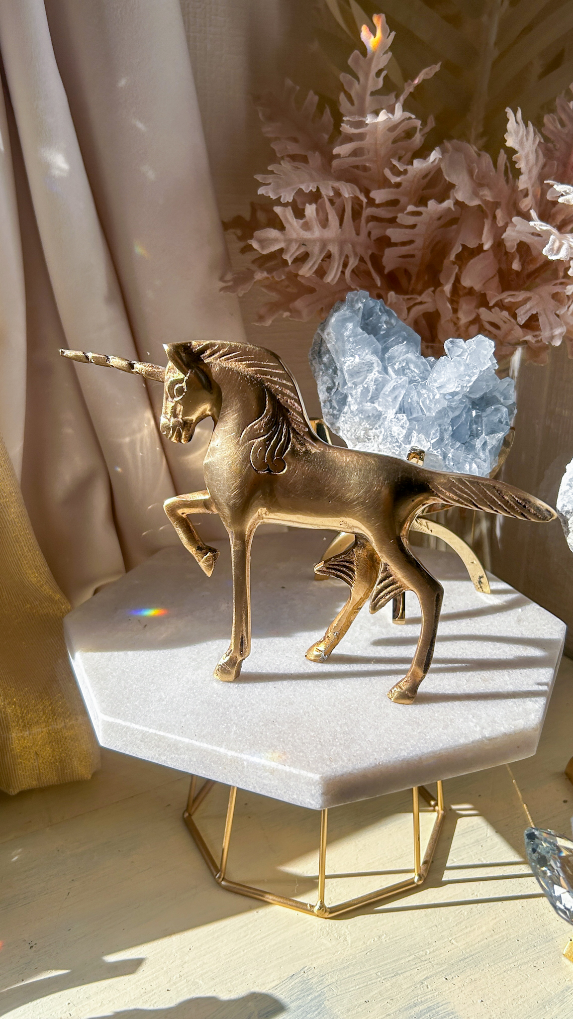 一点もの Amrita✧Vintage アメリカヴィンテージ・ミッドセンチュリー真鍮の可愛い小馬のユニコーン - 画像 (6)