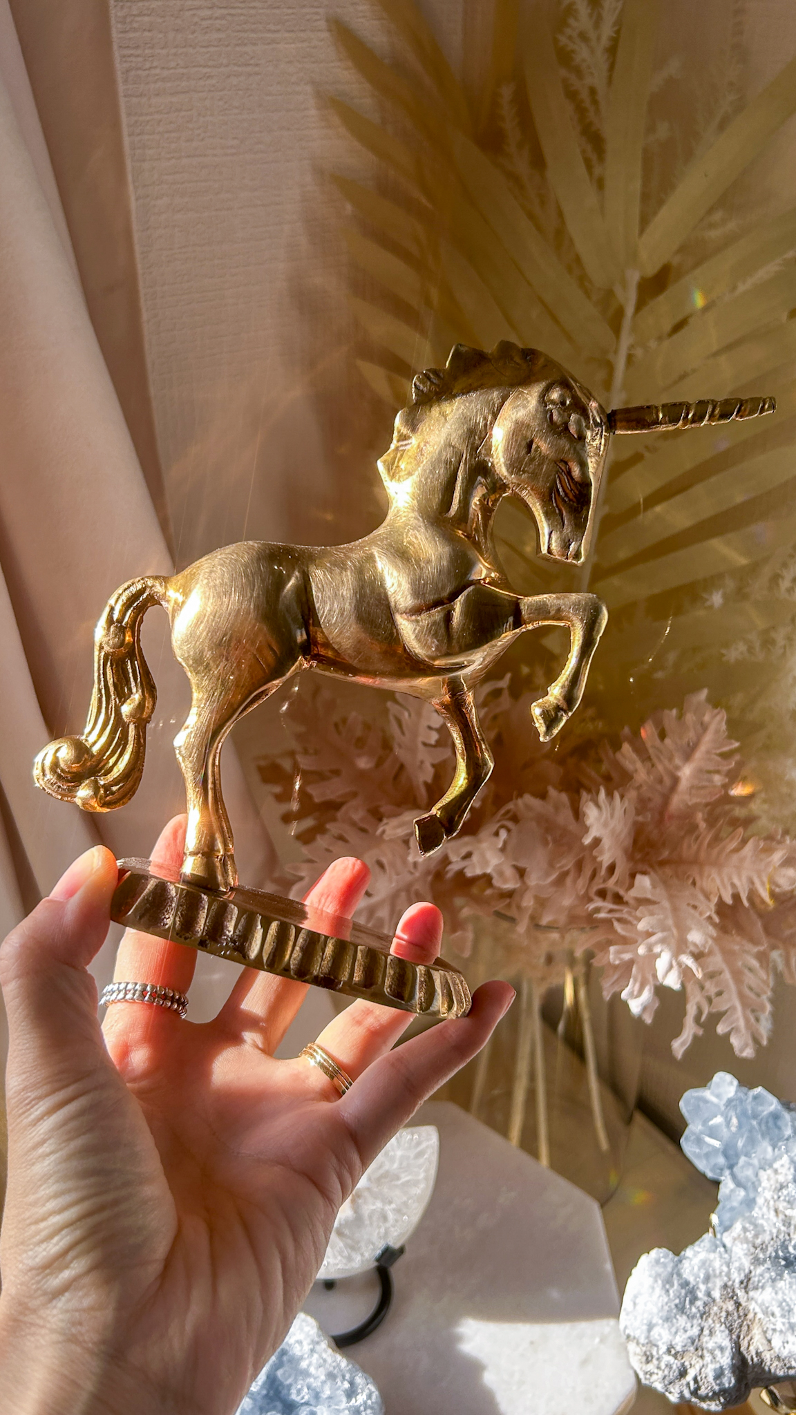 一点もの Amrita✧Vintage アメリカヴィンテージ・ミッドセンチュリー真鍮の立派な輝く片目のユニコーン - 画像 (7)