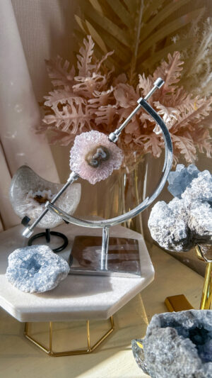 希少・魔除けに最適🌟高品質フラワーアメジストEYE(スタラクタイト)スタンドセット