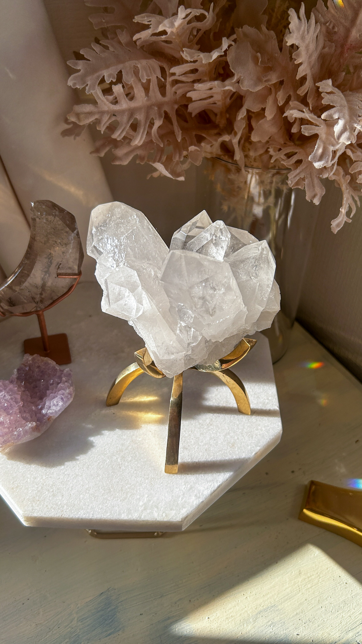 放射状の輝く水晶 高純度 クラスター トマスゴンサガ産 - 画像 (3)