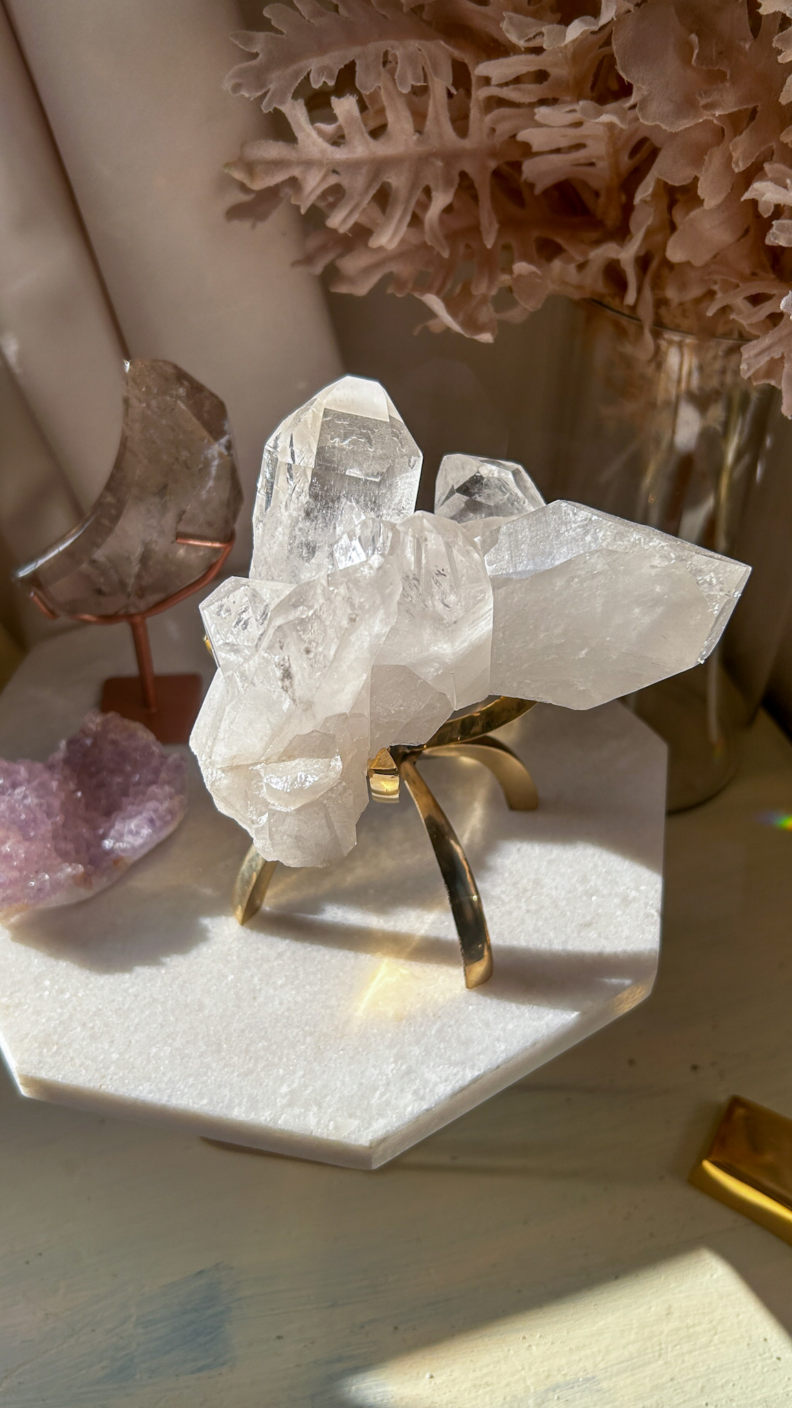 放射状の輝く水晶 高純度 クラスター トマスゴンサガ産 - 画像 (4)