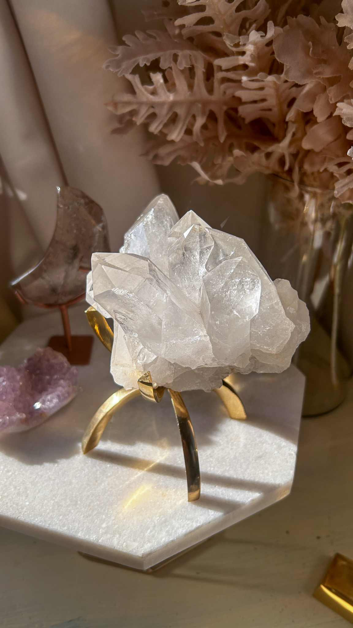 放射状の輝く水晶 高純度 クラスター トマスゴンサガ産 - 画像 (8)