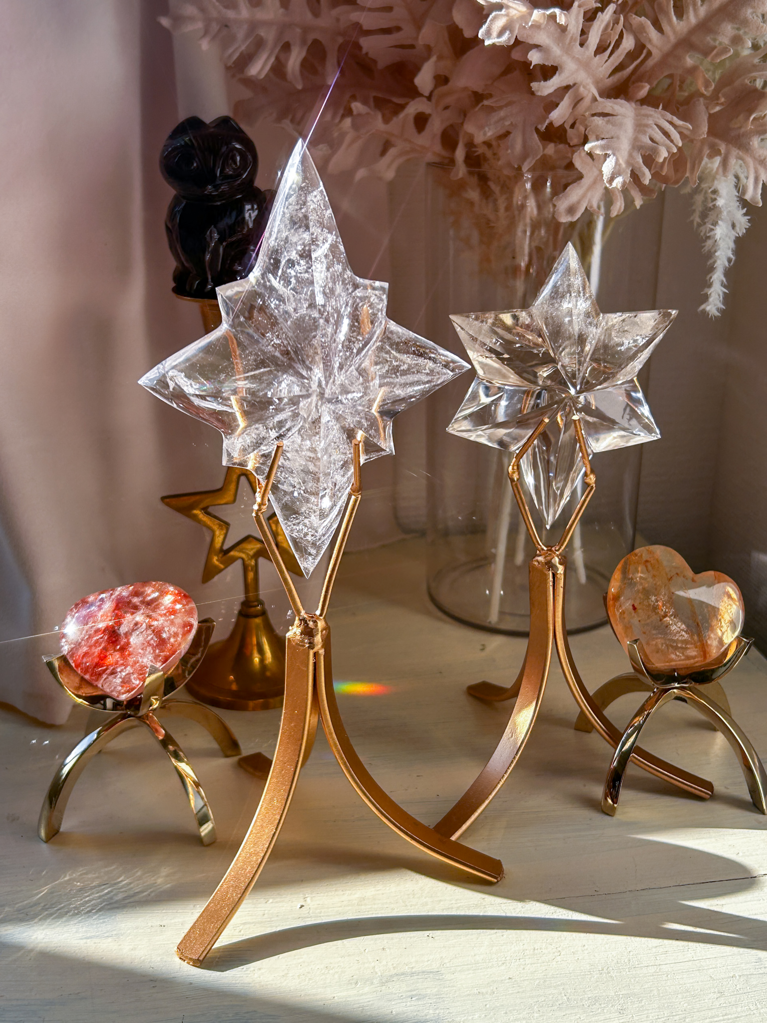 ベツレヘムの星・贅沢なバイーア産職人の一点もの・レムリアンカービング(スタンド付き) 中央に虹あり - 画像 (3)