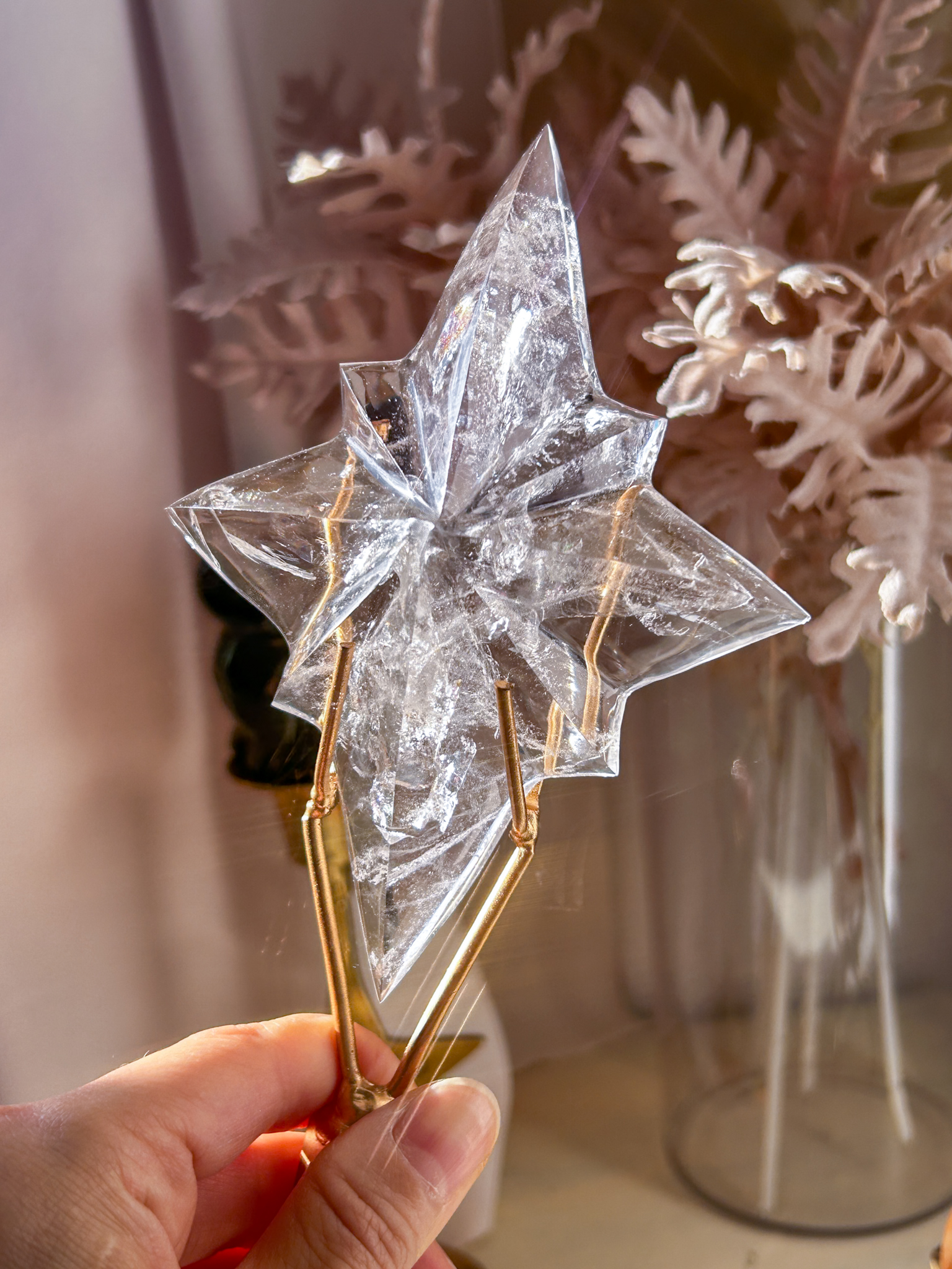 ベツレヘムの星・贅沢なバイーア産職人の一点もの・レムリアンカービング(スタンド付き) 中央に虹あり - 画像 (7)