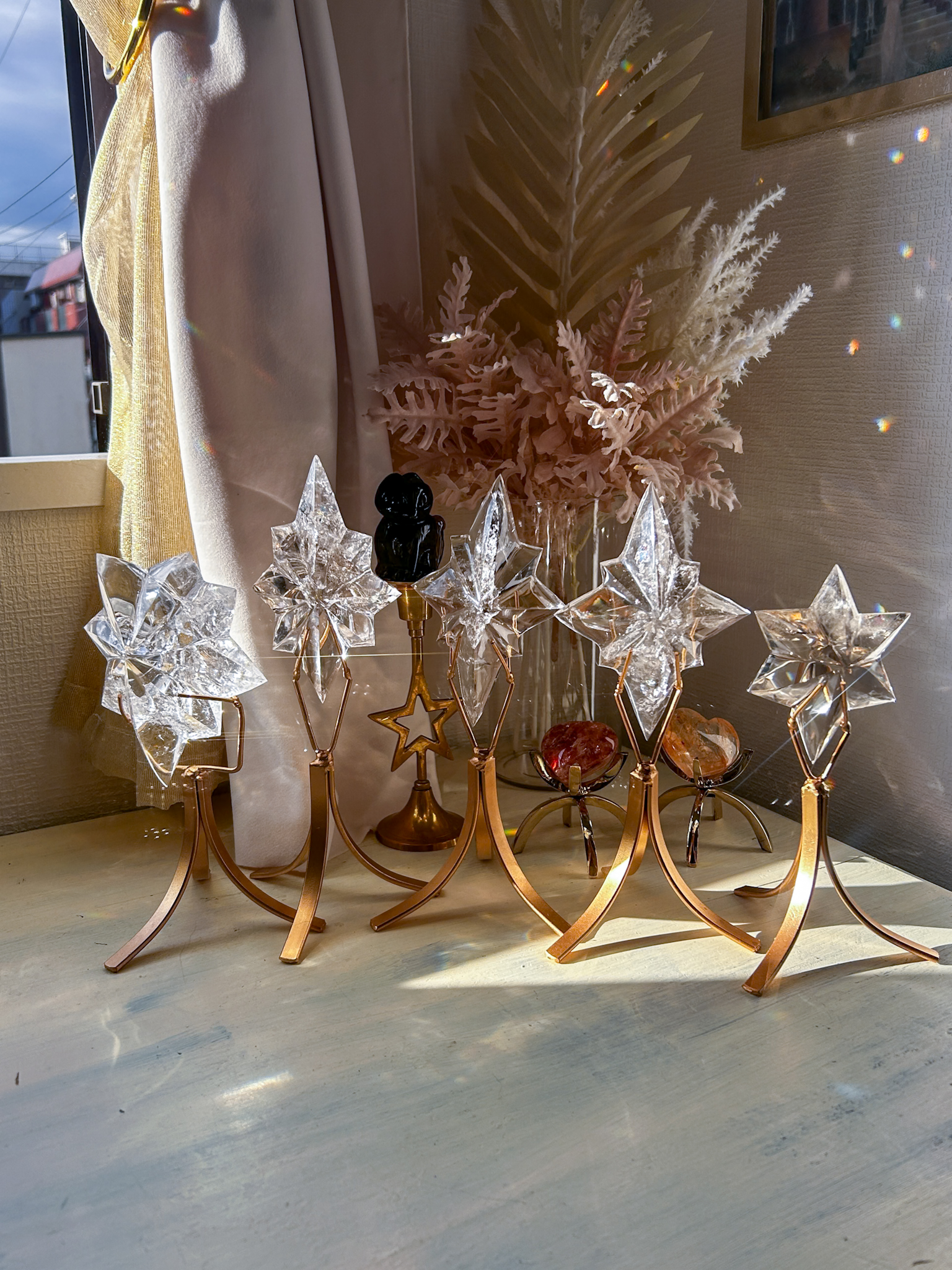 ベツレヘムの星・贅沢なバイーア産職人の一点もの・レムリアンカービング(スタンド付き) 中央に虹あり - 画像 (10)