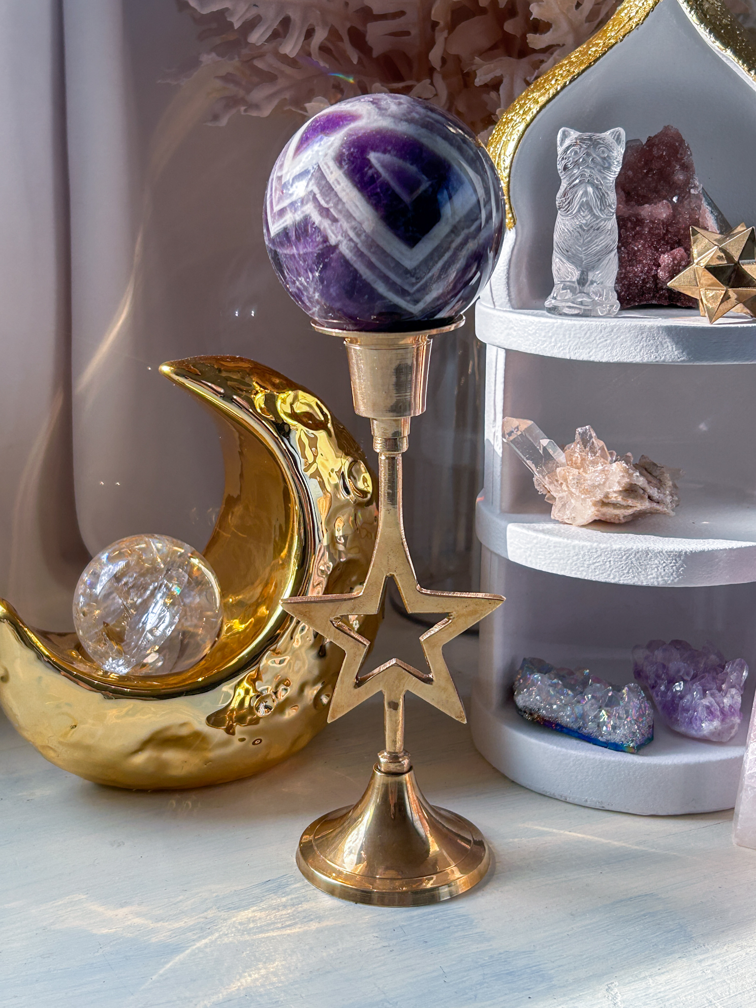 一点もの Amrita✧Vintage ポルトガル蚤の市ヴィンテージ・ミッドセンチュリー真鍮キャンドルスタンド - 画像 (2)