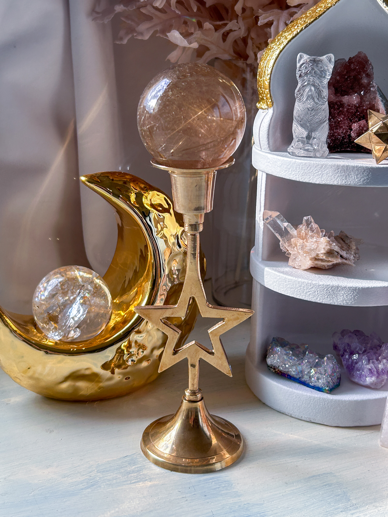 一点もの Amrita✧Vintage ポルトガル蚤の市ヴィンテージ・ミッドセンチュリー真鍮キャンドルスタンド - 画像 (3)
