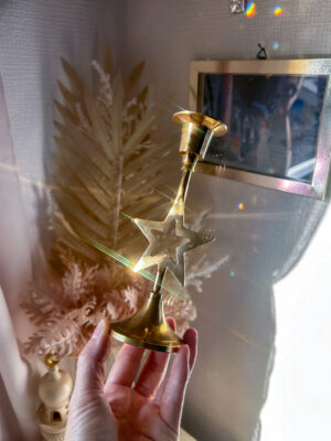 一点もの Amrita✧Vintage ポルトガル蚤の市ヴィンテージ・ミッドセンチュリー真鍮キャンドルスタンド