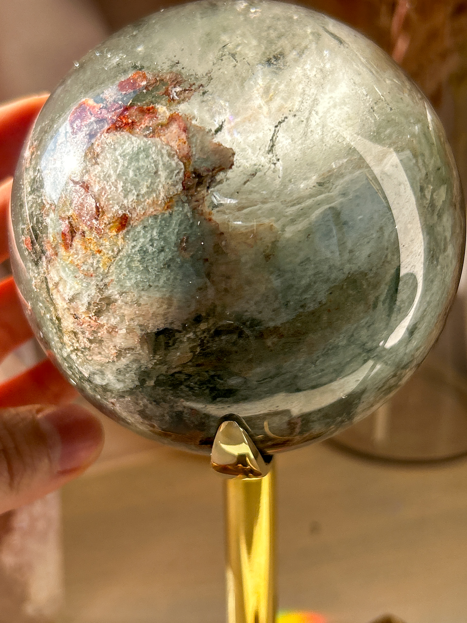 大特価・コレクションピース 覗きこむとまるで宇宙の銀河・神秘的な美しいガーデン・千層ガーデン水晶特大スフィア Wonder land 9.3cm 1.11kg - 画像 (8)