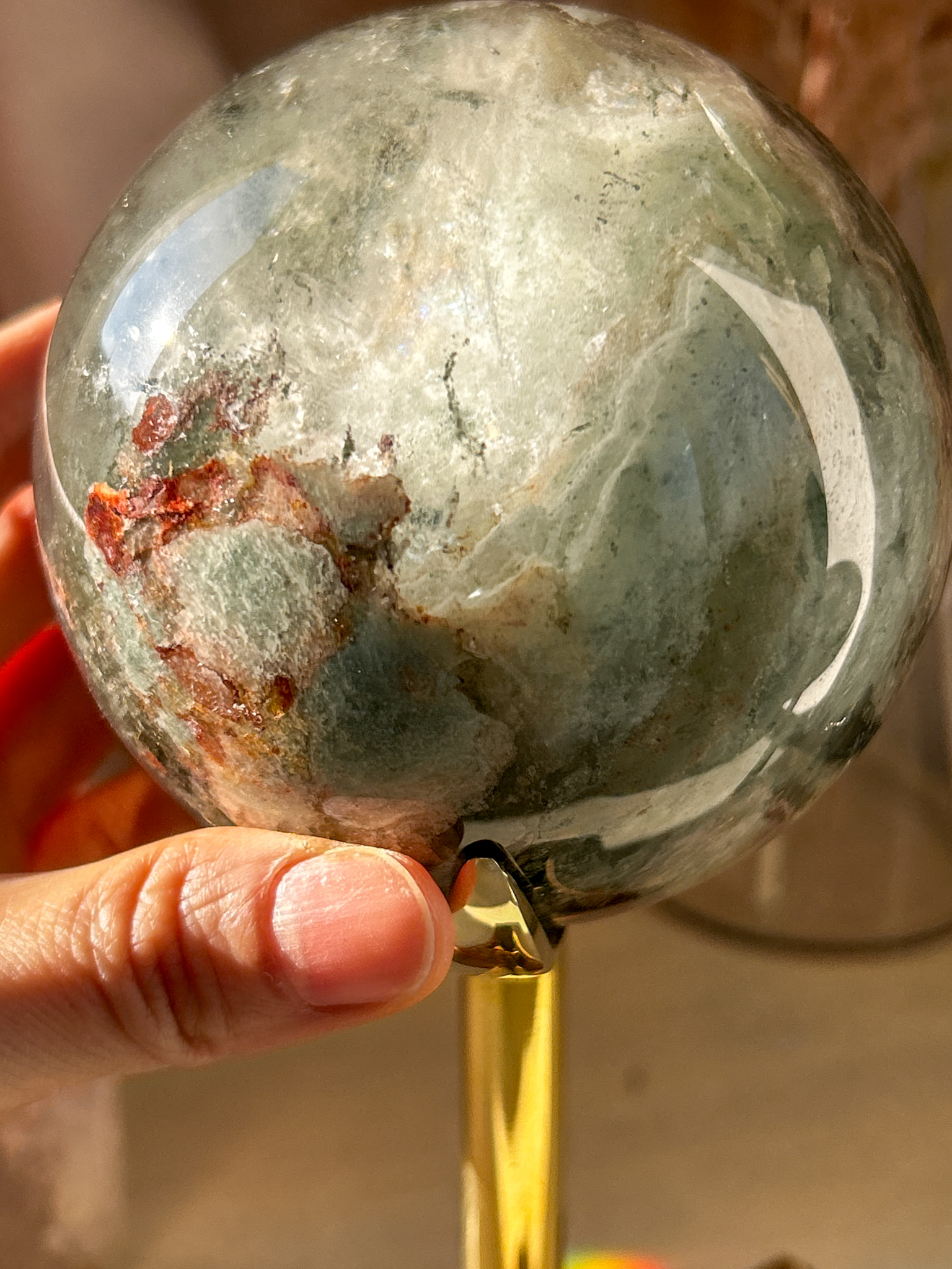 大特価・コレクションピース 覗きこむとまるで宇宙の銀河・神秘的な美しいガーデン・千層ガーデン水晶特大スフィア Wonder land 9.3cm 1.11kg - 画像 (11)