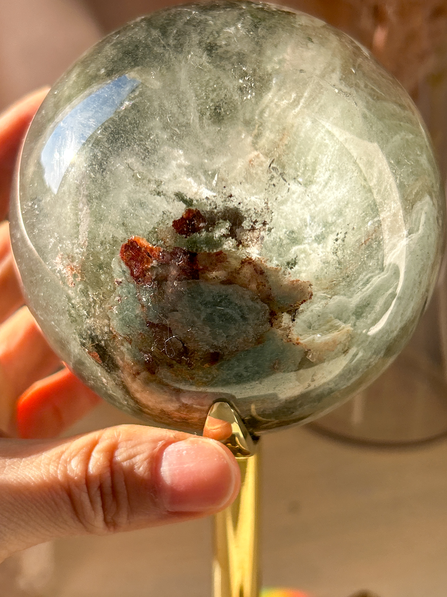 大特価・コレクションピース 覗きこむとまるで宇宙の銀河・神秘的な美しいガーデン・千層ガーデン水晶特大スフィア Wonder land 9.3cm 1.11kg - 画像 (12)