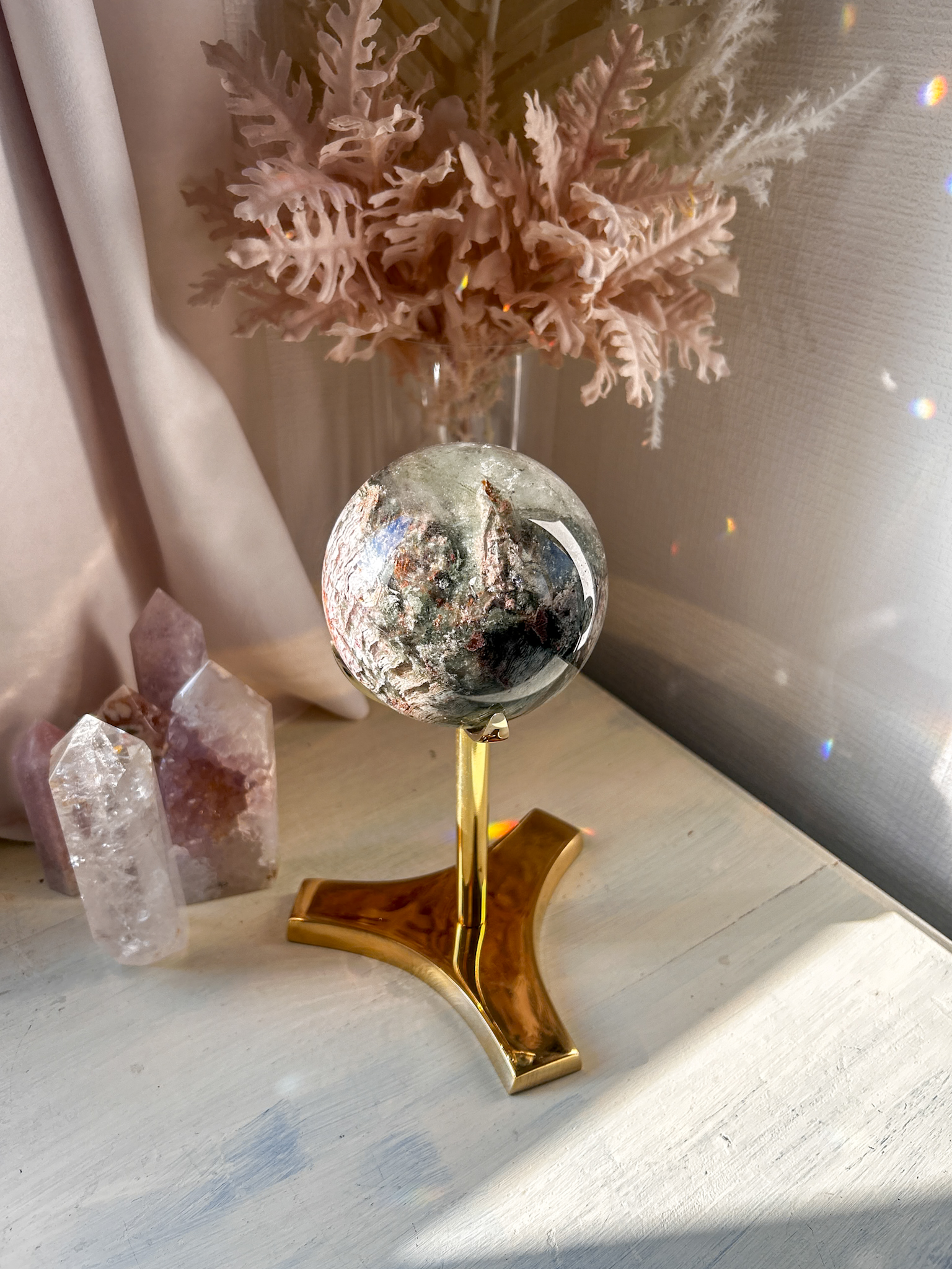 大特価・コレクションピース 覗きこむとまるで宇宙の銀河・神秘的な美しいガーデン・千層ガーデン水晶特大スフィア Wonder land 9.3cm 1.11kg - 画像 (14)