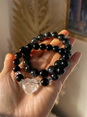 ビジネス飛躍・仕事運に最強⭐️高品質 みっちり針のブラックルチル ペア♡ブレスレット Amrita Original