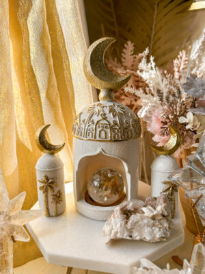 聖夜を彩る🌙ムーンパレス キャンドルスタンド　3つの宮殿（LED用）