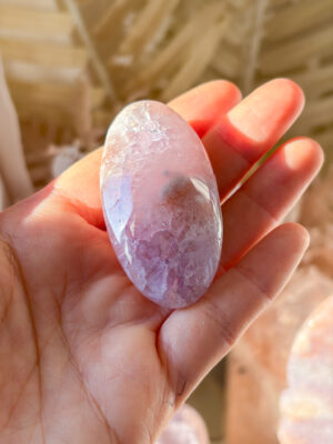 かわいいピンクのピンクアメジストxフラワーアゲート共生パーム