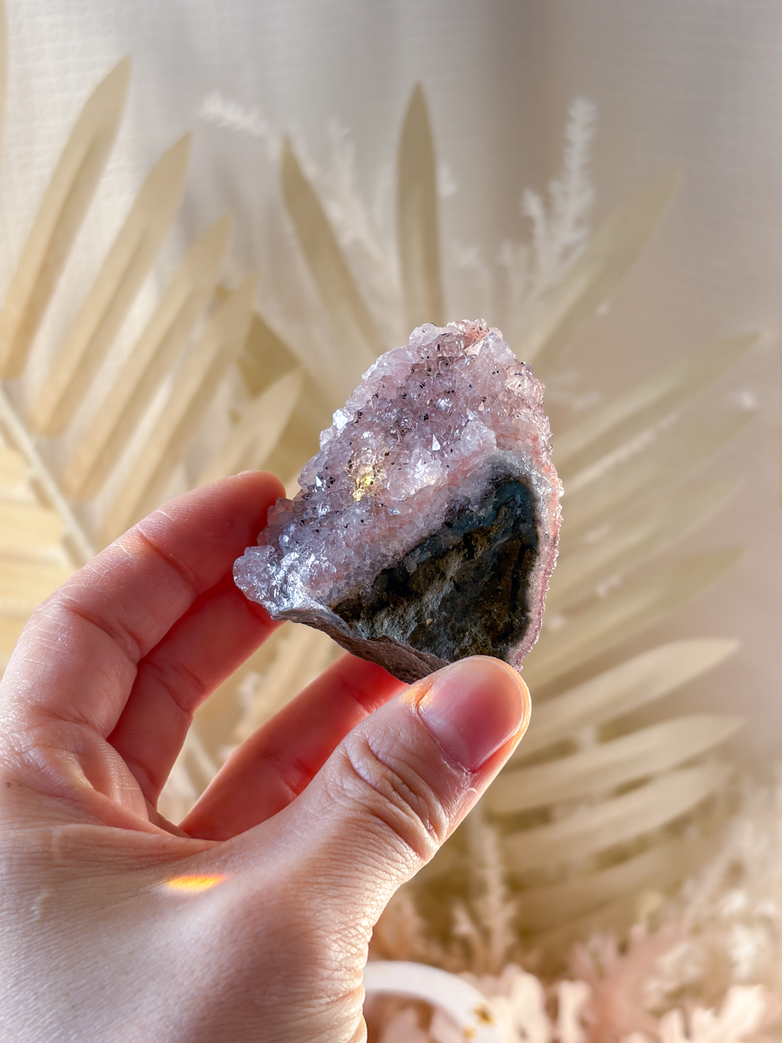 スモーキーピンク シュガードゥルージー 美しいキラキラの 妖精の宝石 シュガー レインボーアメジストxフラワーアメジスト