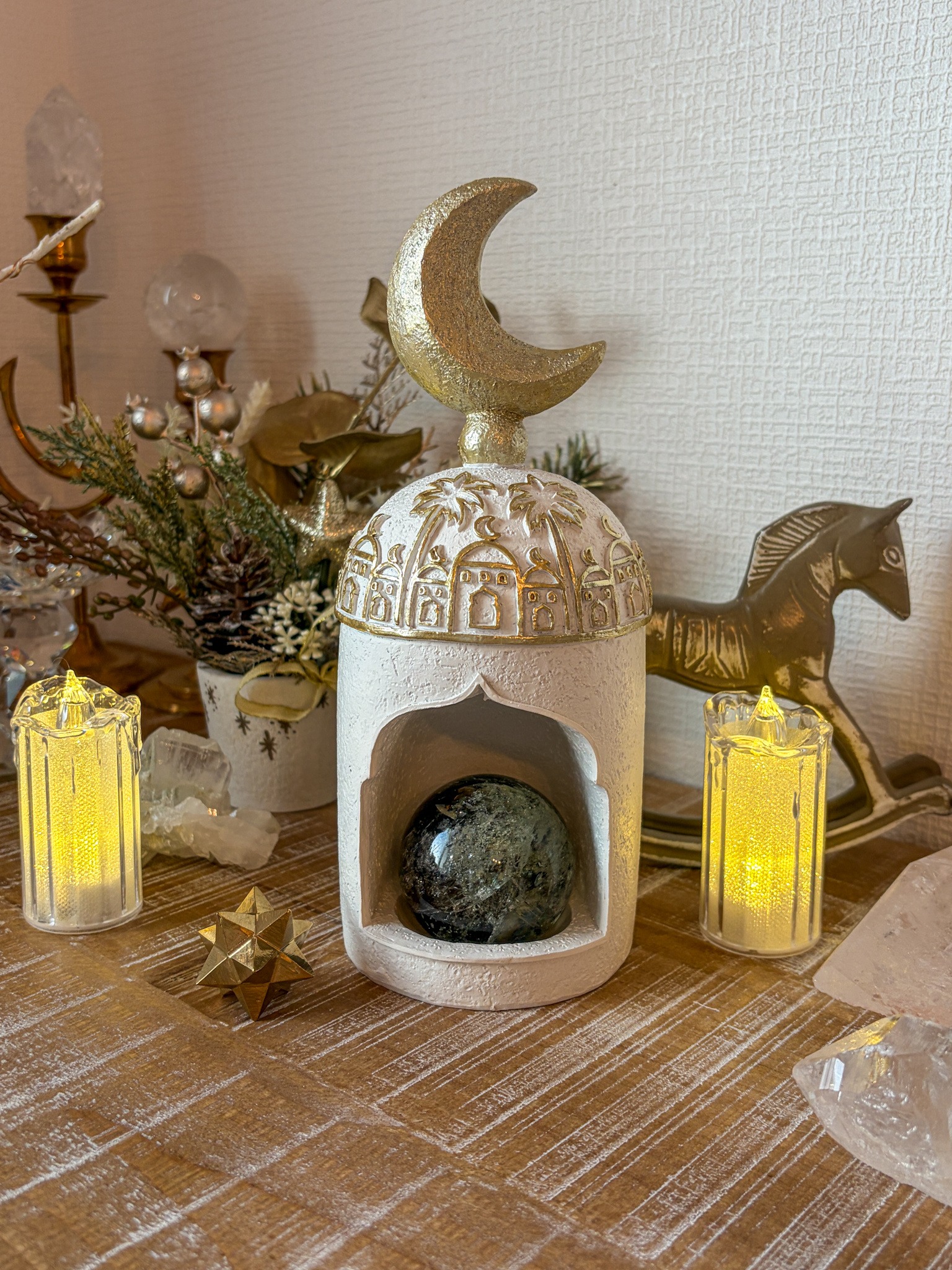 大特価 美しい全体に虹がギラリン🌈グラデーションスモーキー&シトリン 51mm Northern Star - 画像 (2)