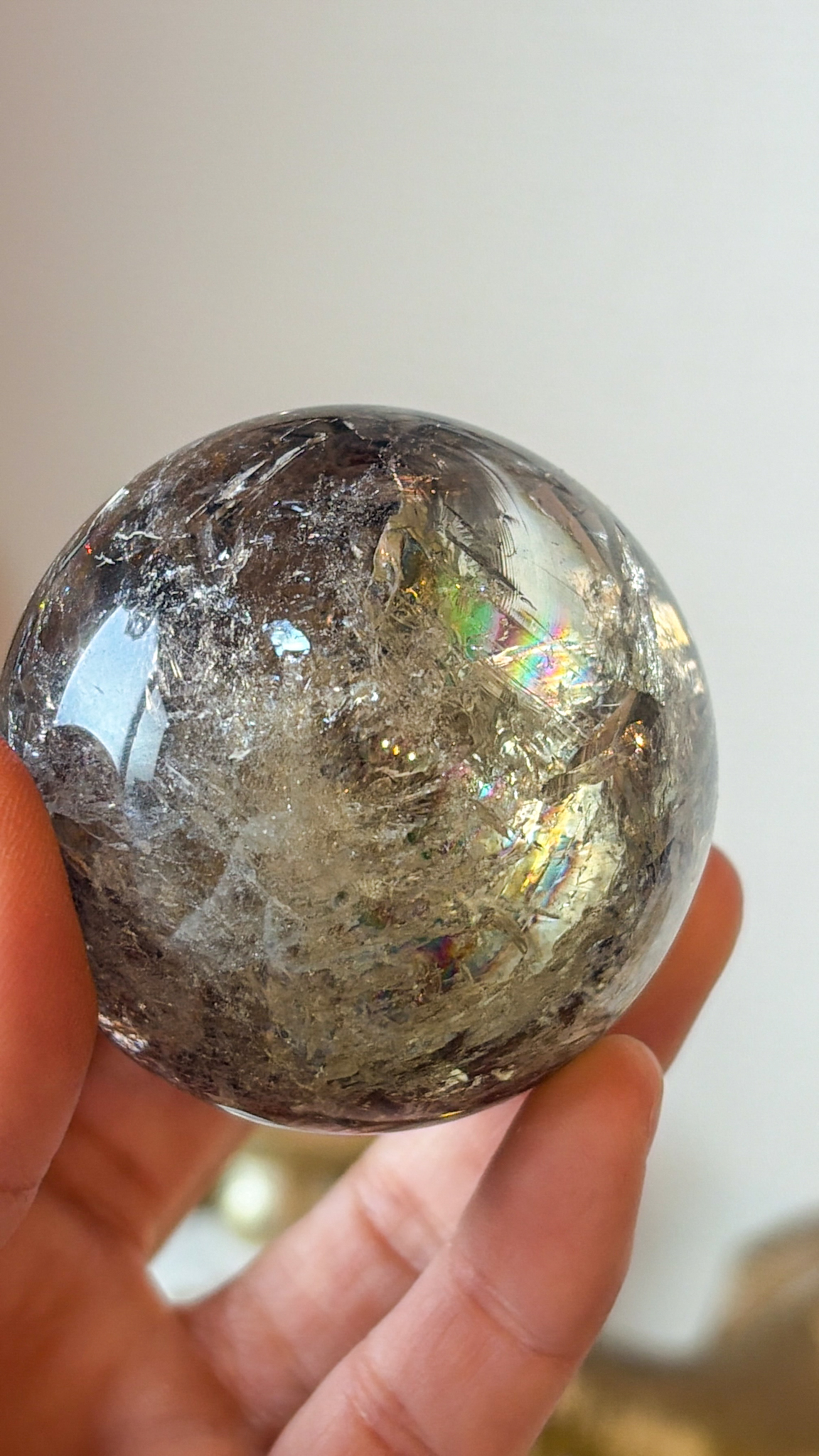 大特価 美しい全体に虹がギラリン🌈グラデーションスモーキー&シトリン 51mm Northern Star - 画像 (4)